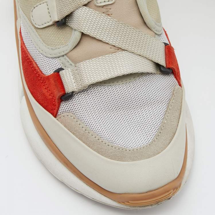 Pre Owned Chloe Tricolor Suede and Mesh Sonnie Sneakers Size 39