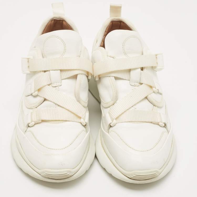 Pre Owned Chloe White Leather Sonnie Low Top Sneakers Size 36