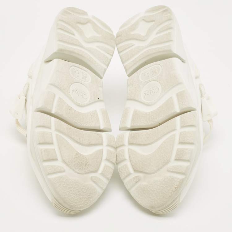 Pre Owned Chloe White Leather Sonnie Low Top Sneakers Size 36