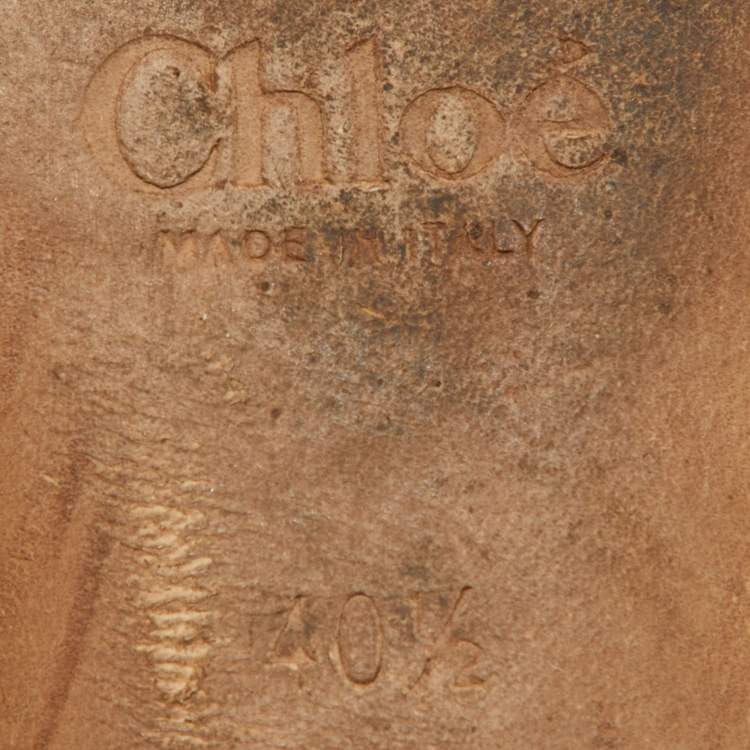 Pre Owned Chloe Grey Suede Ankle Strap Flats Size 40.5
