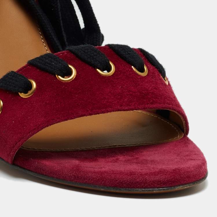 Pre Owned Chloe Purple Suede Ankle Strap Sandals Size 40