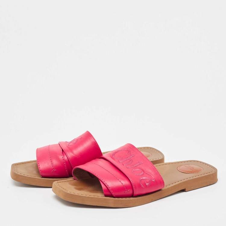 Pink best sale chloe slides