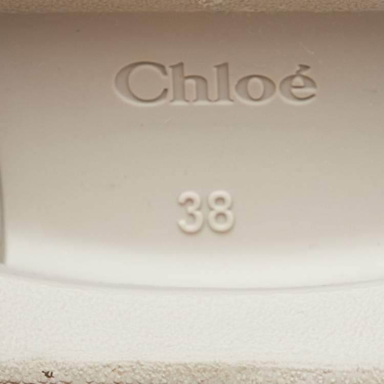 Pre Owned Chloe Cream Rubber Betty Mid Calf Rain Boots Size 38