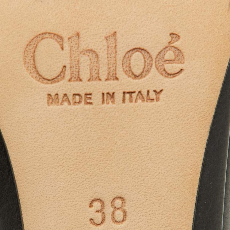 Pre Owned Chloe Black Leather Strappy Ankle Strap Sandals Size 38