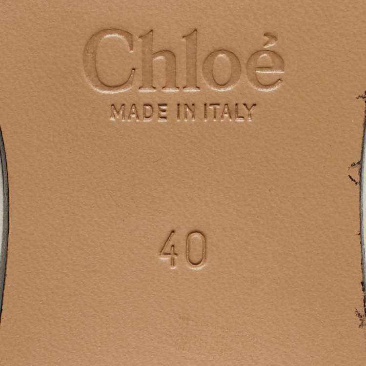 Pre Owned Chloe Cream Leather Buckle Ankle Boots Size 40