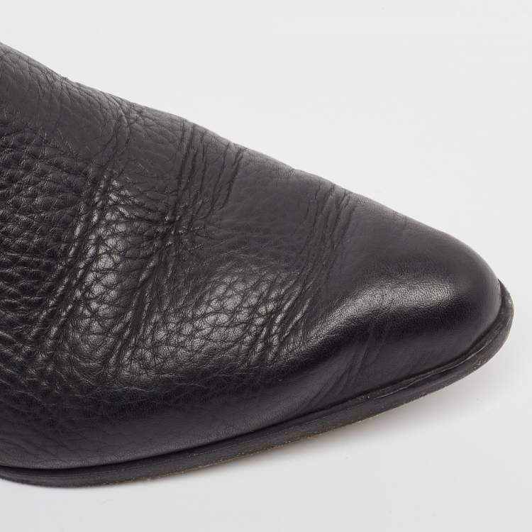 Pre Owned Chloe Black Leather Embellished Ankle Boots Size 38