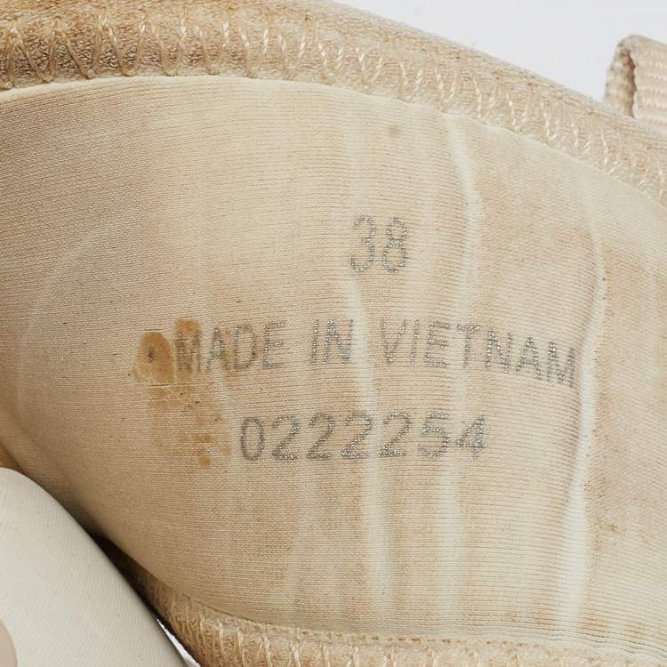 Pre Owned Chloe White Fabric Lilli Platform Sandals Size 38