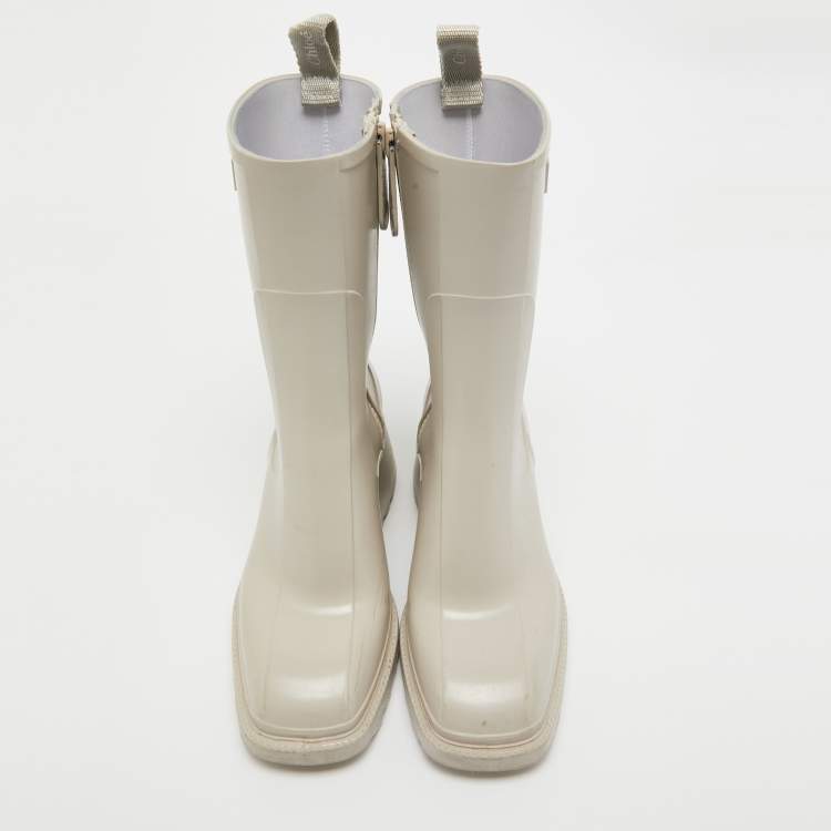 Pre Owned Chloe Grey Rubber Betty Rain Boots Size 37