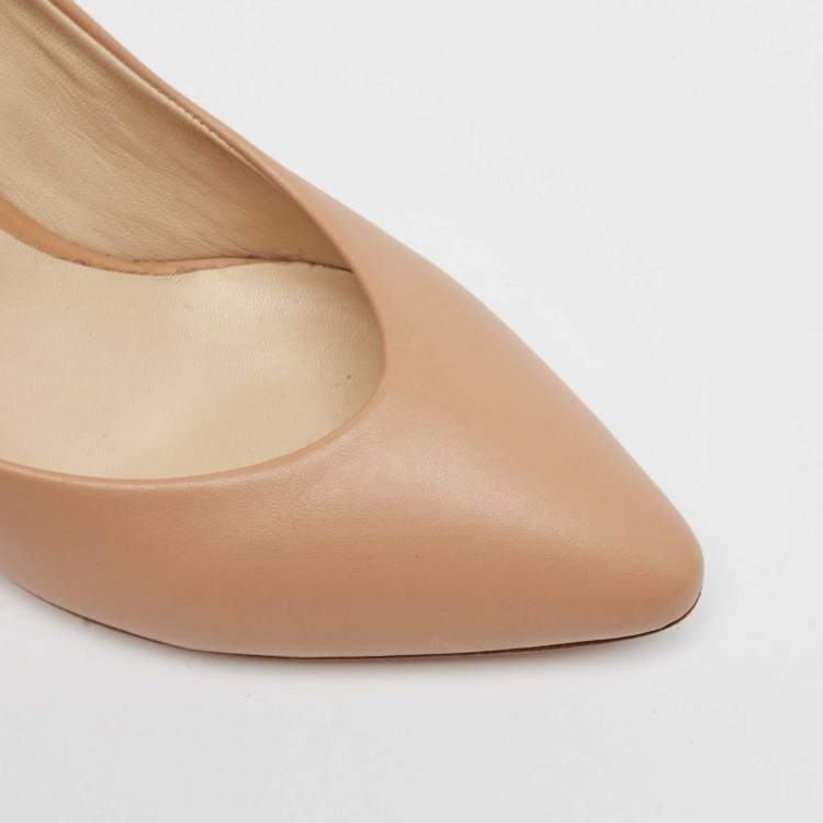 Pre Owned Chloe Light Brown Leather Beckie Pumps Size 37.5