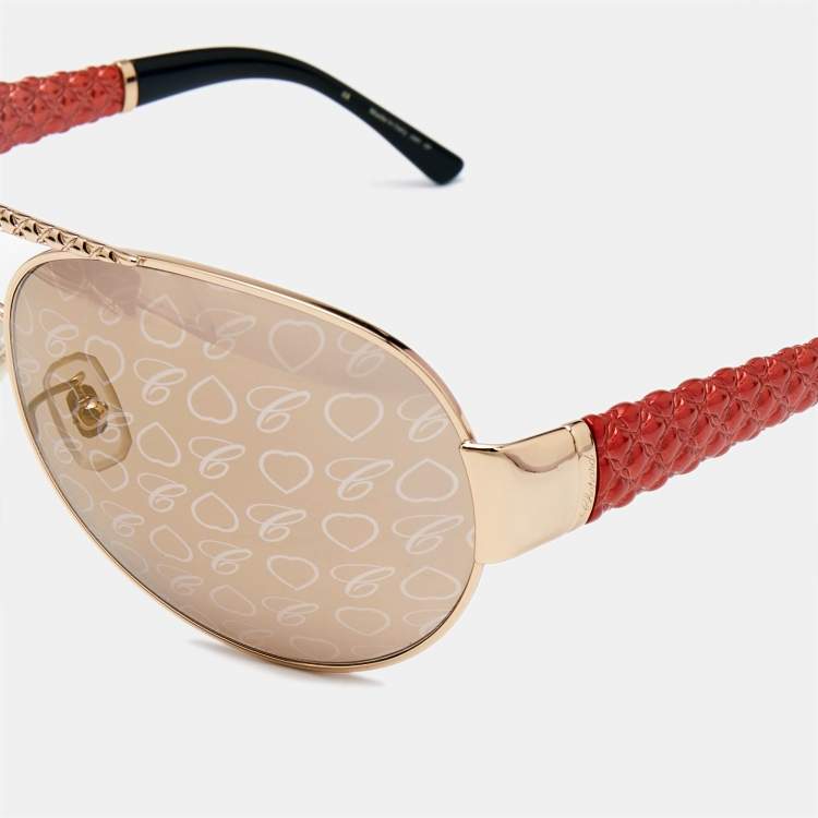 Pre Owned Chopard Rose Gold Limited Edition SCH 9940 Aviators Sunglasses
