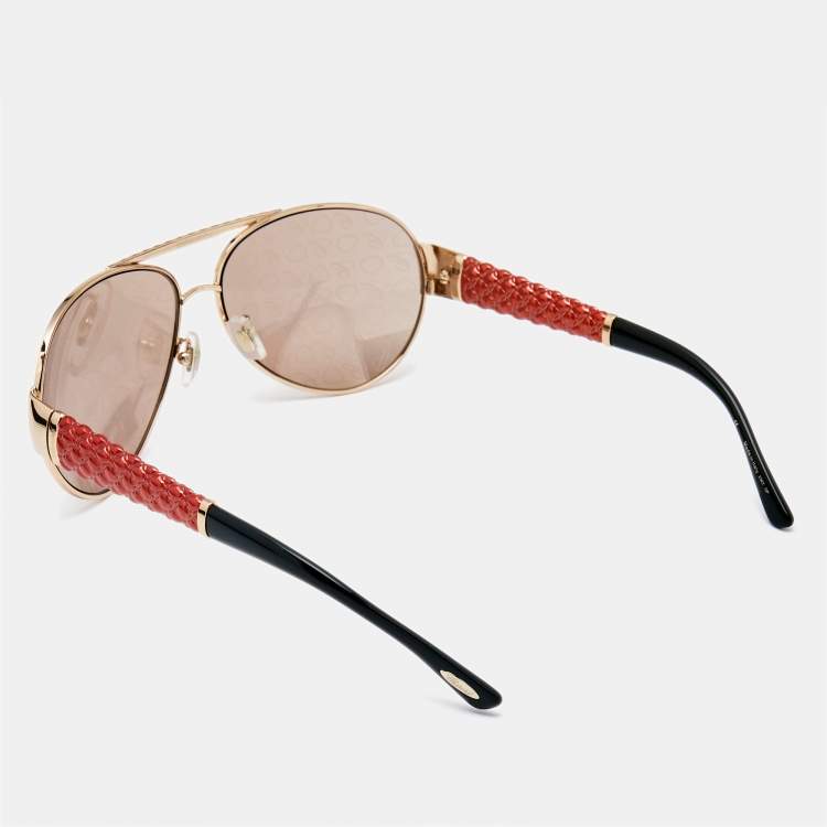 Pre Owned Chopard Rose Gold Limited Edition SCH 9940 Aviators Sunglasses