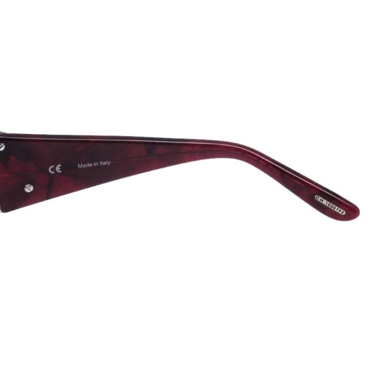 Pre Owned Chopard Purple SCH 939S Crystal Embellished Shield Sunglasses