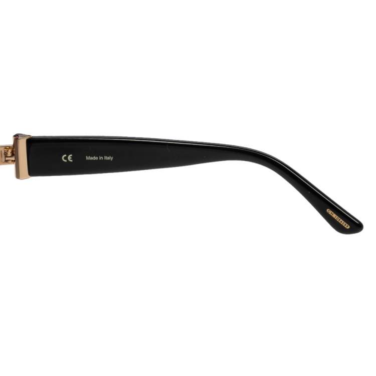 Pre Owned Chopard Gold Tone/Black Acetate SCH 866S Crystal Embellished Gradient Aviator Sunglasses