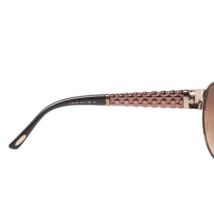 Pre Owned Chopard Brown SCH994 Aviator Gradient Sunglasses