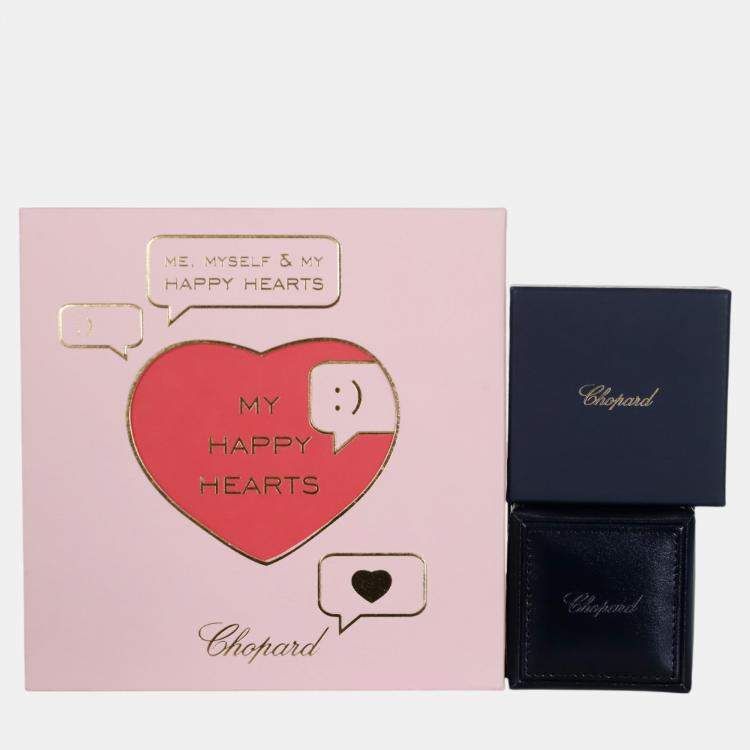 Pre Owned Chopard Red 18kt Rose Gold My Happy Heart Carnelian Necklace 