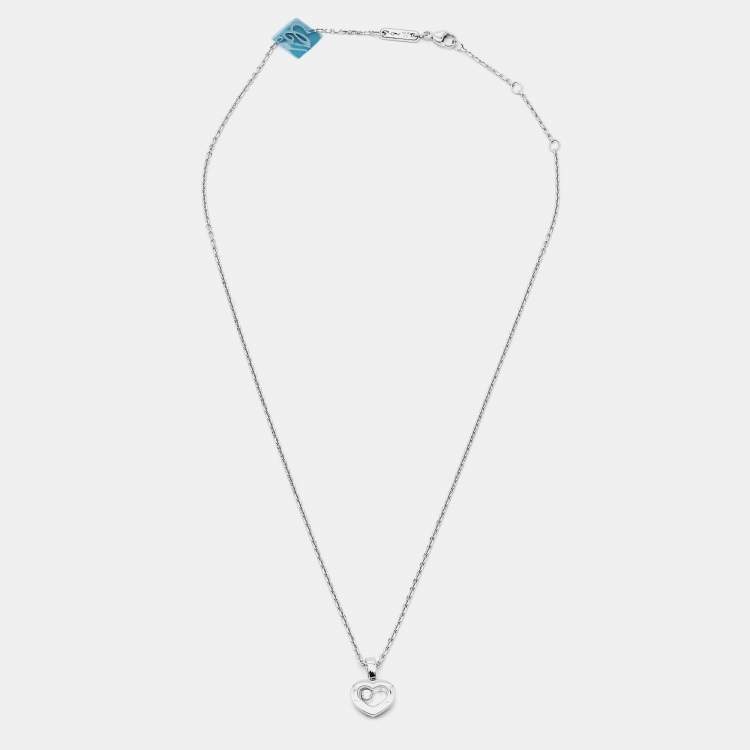 Pre Owned Chopard Happy Diamonds Icons 18k White Gold Pendant Necklace