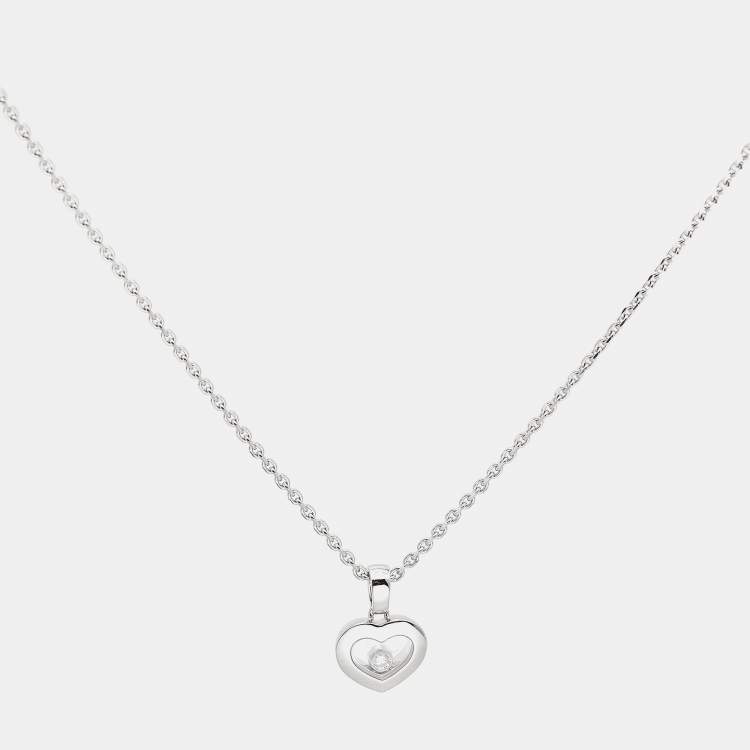 Pre Owned Chopard Happy Diamonds Icons 18k White Gold Pendant Necklace