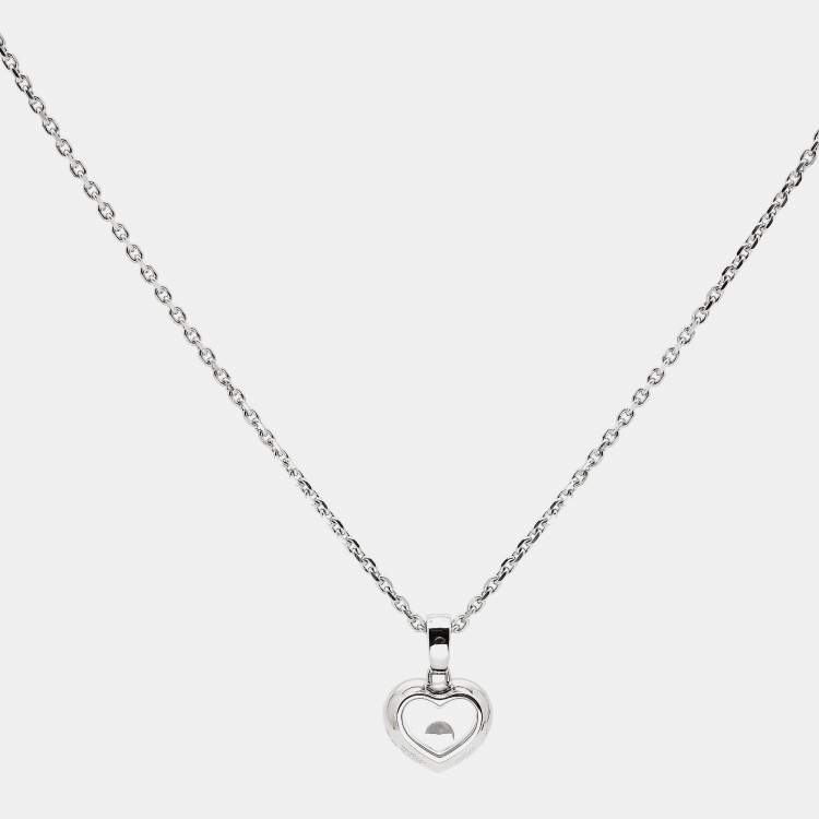 Pre Owned Chopard Happy Diamonds Icons 18k White Gold Pendant Necklace
