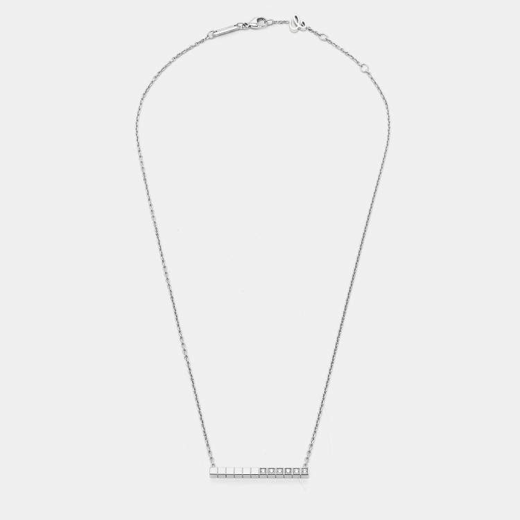 Pre Owned Chopard Ice Cube Diamonds 18k White Gold Necklace