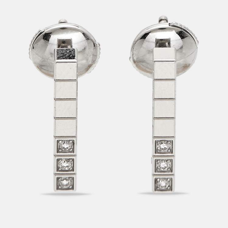 Pre Owned Chopard Ice Cube Diamonds 18k White Gold Earrings