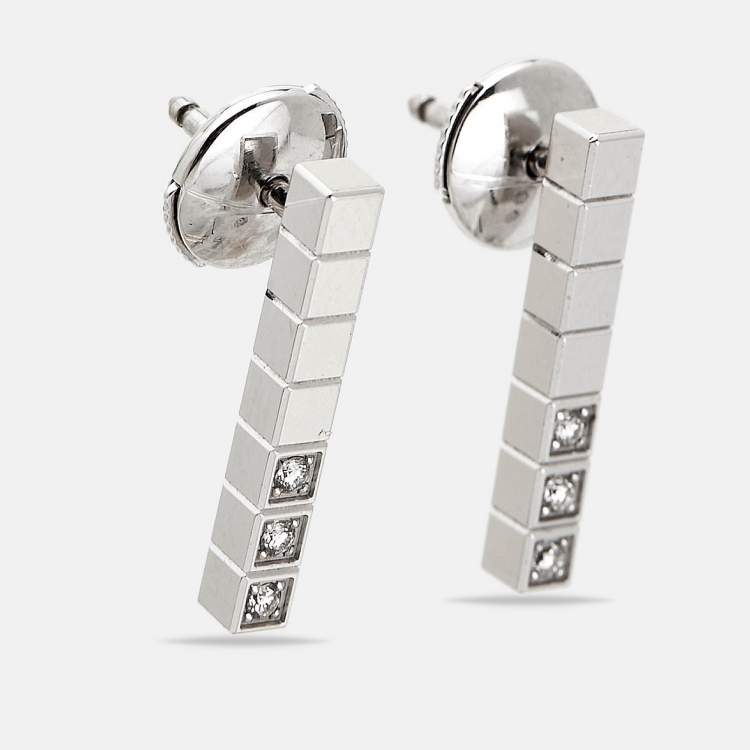 Pre Owned Chopard Ice Cube Diamonds 18k White Gold Earrings