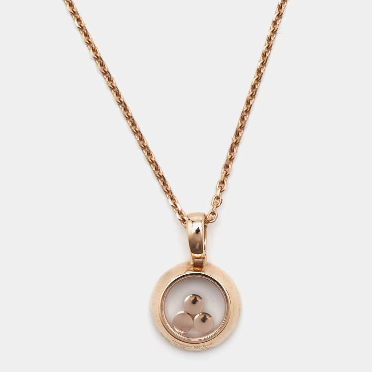 Pre Owned Chopard Happy Diamonds Icon Diamonds 18k Rose Gold Necklace