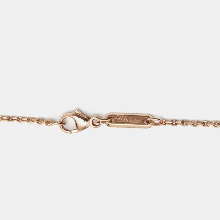 Pre Owned Chopard Happy Diamonds Icon Diamonds 18k Rose Gold Necklace