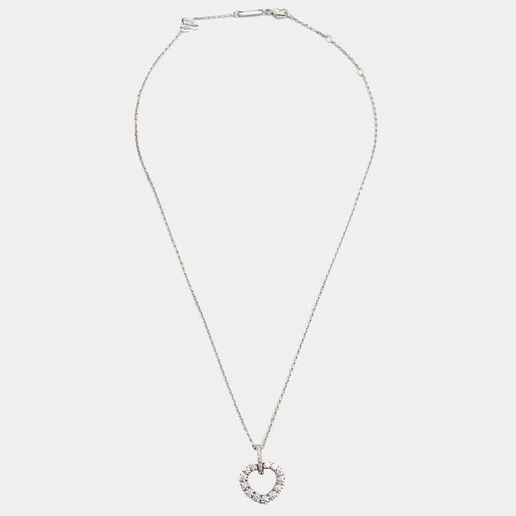 Pre Owned Chopard L'heure Du Diamant 18k White Gold Pendant Necklace