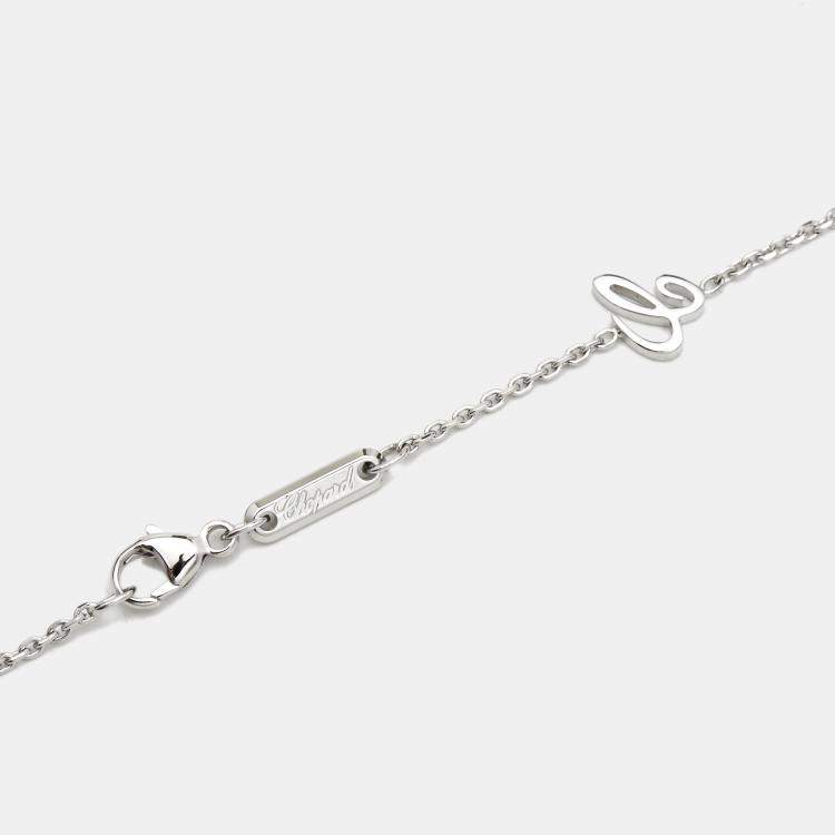 Pre Owned Chopard L'heure Du Diamant 18k White Gold Pendant Necklace