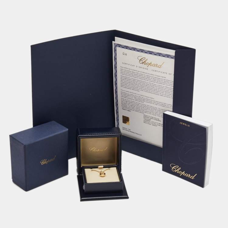Pre Owned Chopard Happy Diamonds  Icon 18k Yellow Gold Pendand Necklace