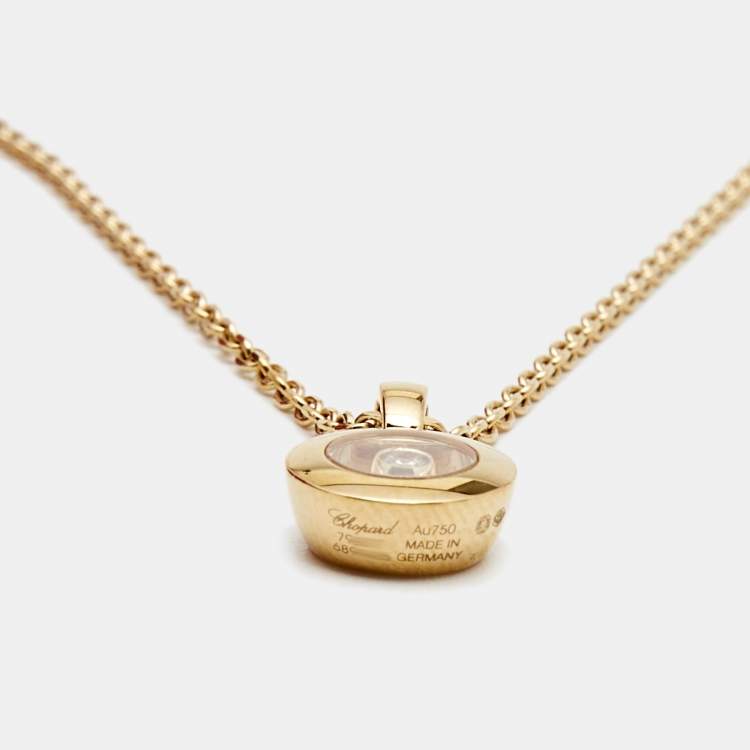Pre Owned Chopard Happy Diamonds  Icon 18k Yellow Gold Pendand Necklace