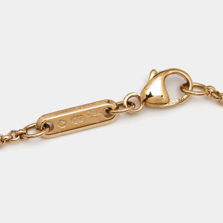 Pre Owned Chopard Happy Hearts Diamond 18k Rose Gold Bracelet