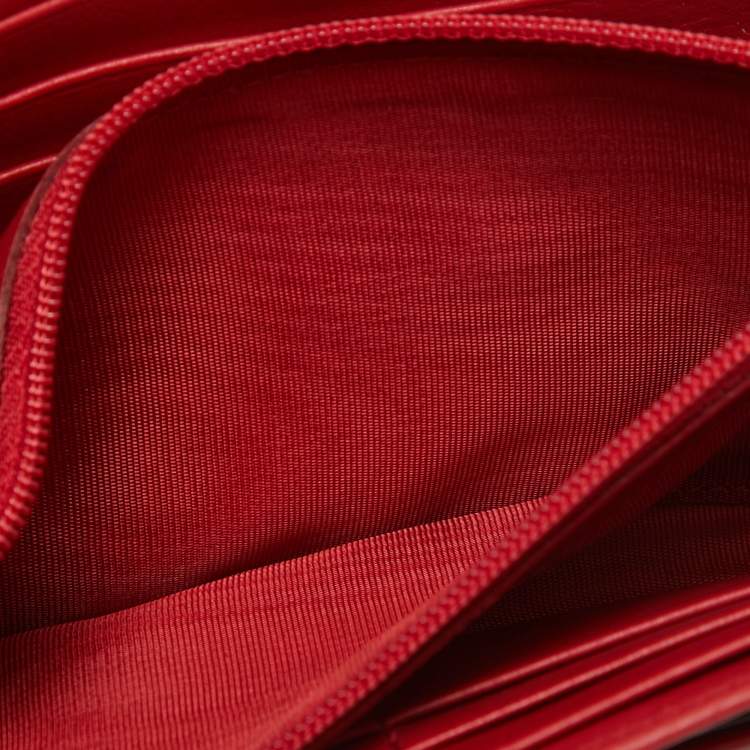 Pre Owned Chopard Red Leather Flap Continental Wallet