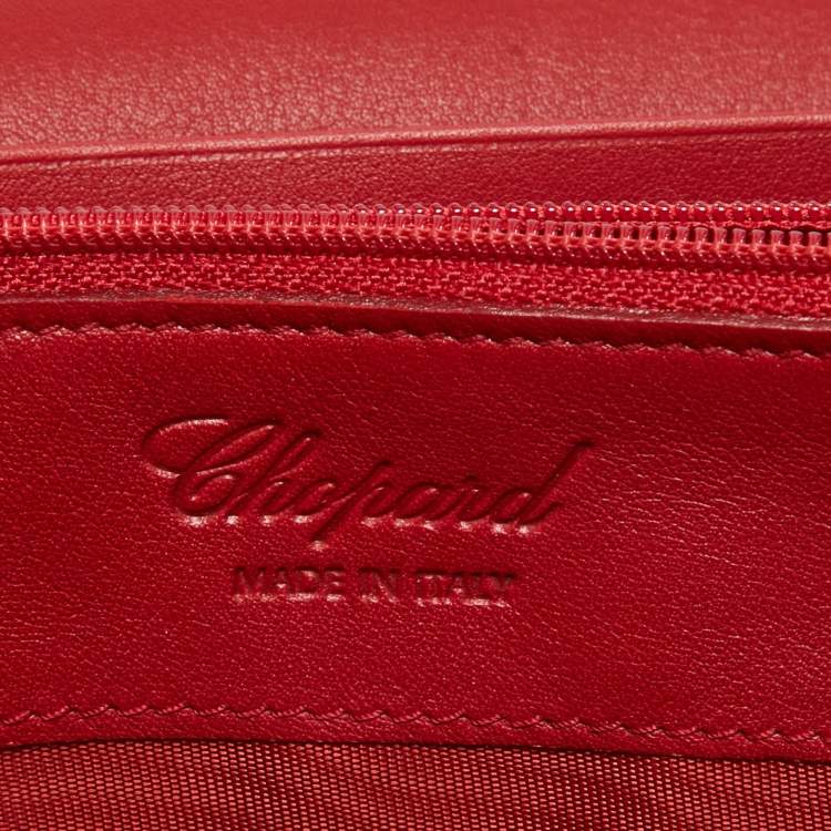 Pre Owned Chopard Red Leather Flap Continental Wallet