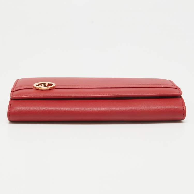 Pre Owned Chopard Red Leather Flap Continental Wallet