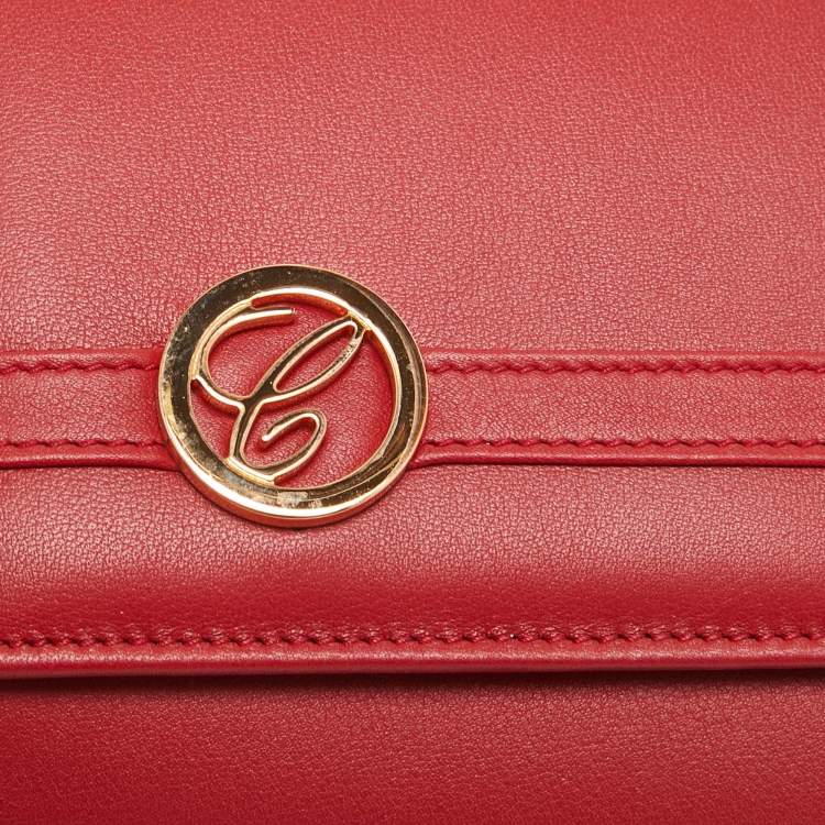 Pre Owned Chopard Red Leather Flap Continental Wallet