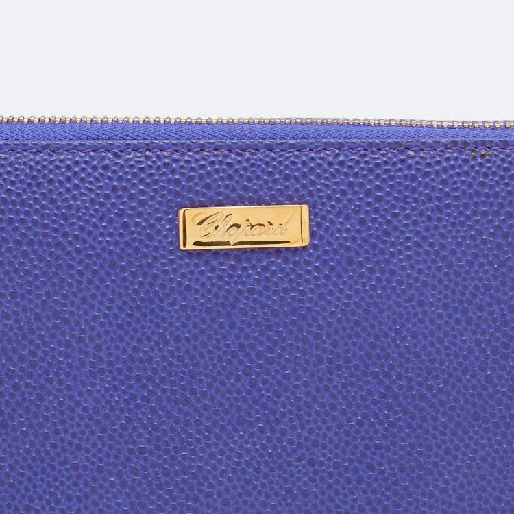 Pre Owned Chopard Purple Leather Zip Around Wallet