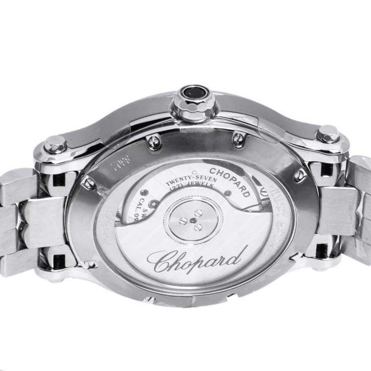 Pre Owned Chopard Silver Stainless Steel Diamond Happy Sport 8602 Women's Wristwatch 30 mm