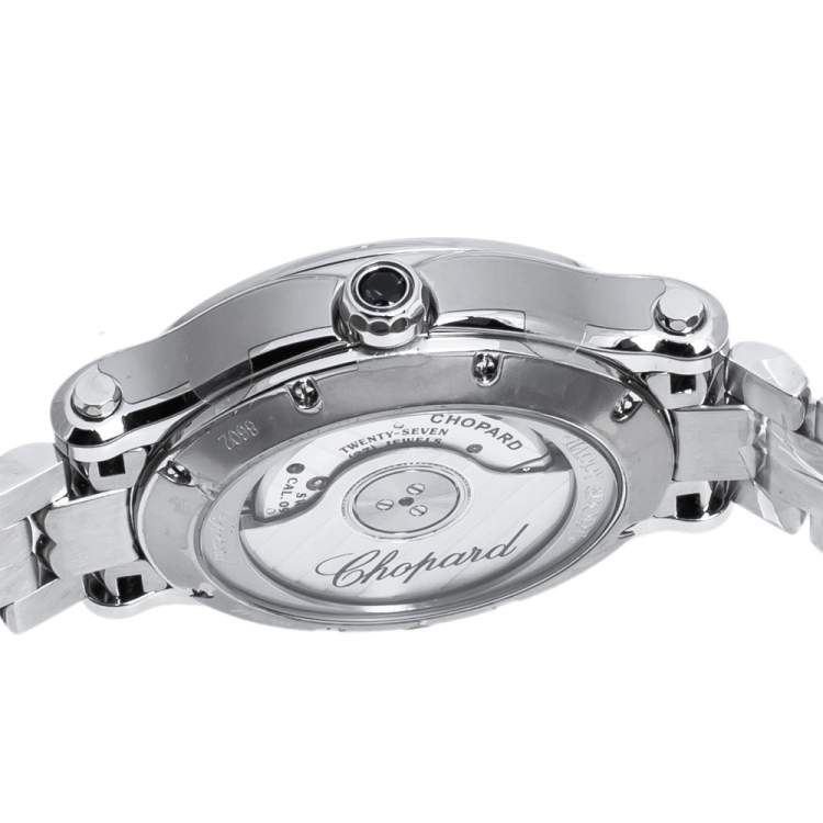 Pre Owned Chopard Silver Stainless Steel Diamond Happy Sport 8602 Women's Wristwatch 30 mm