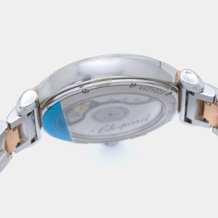 Pre Owned Chopard Mother Of Pearl Diamond 18K Rose Stainless Steel Imperiale 388563-6008 Women's Wristwatch 29 mm