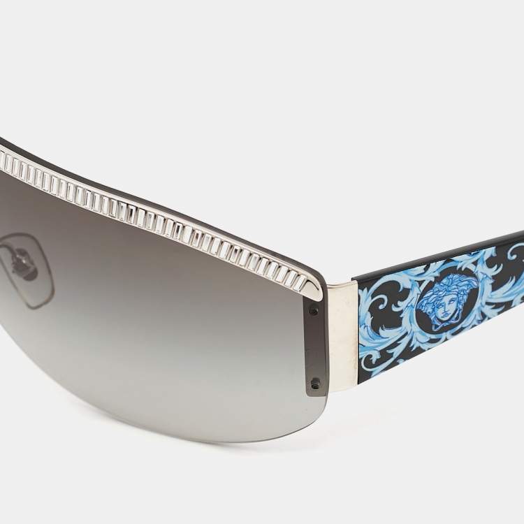 Pre Owned Chopard Black Gradient MOD. 4232-B Crystals Shield Sunglasses