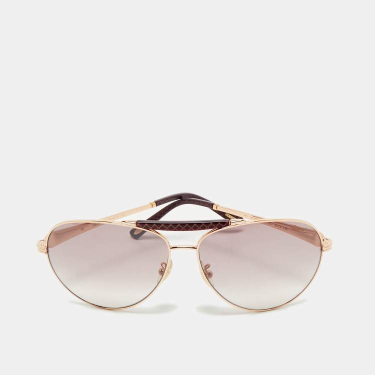 Pre Owned Chopard Purple SCH870S Aviator Sunglasses