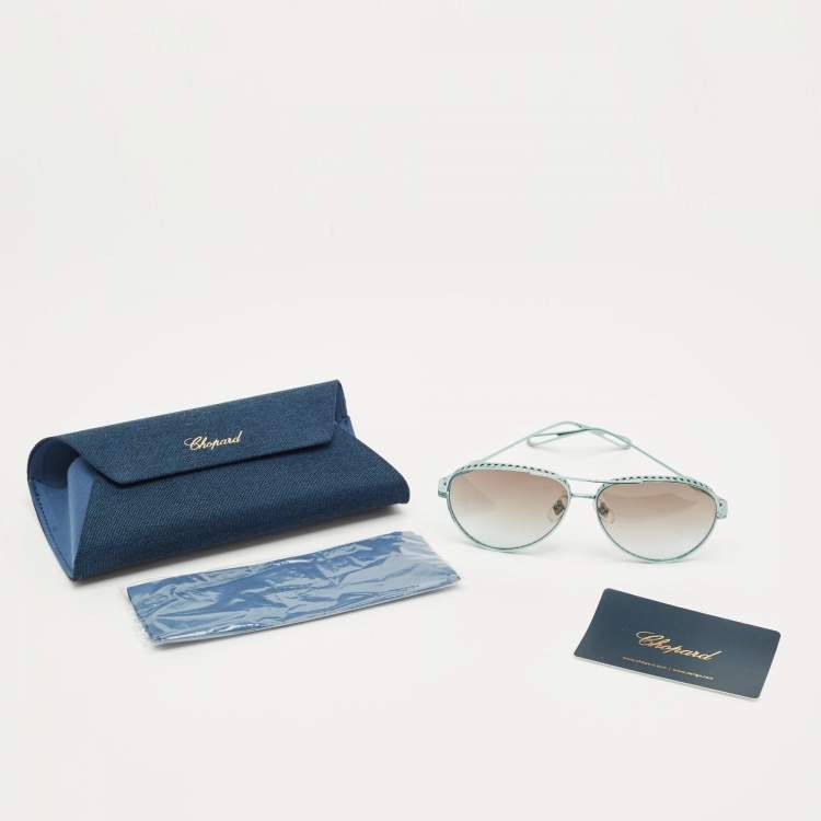Pre Owned Chopard Blue Gradient SCHC86 0844  Aviators Sunglasses