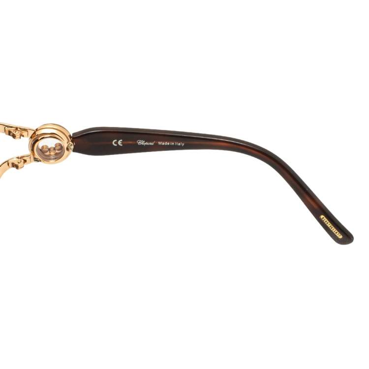 Pre Owned Chopard Copper Gold/Brown Gradient SCHA61S Shield Sunglasses