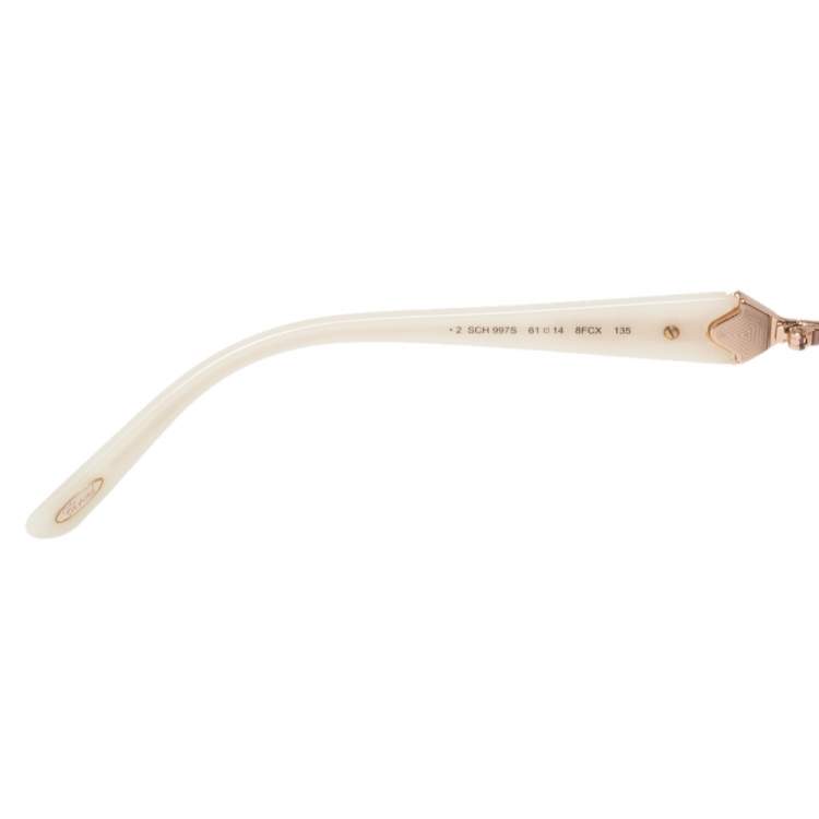 Pre Owned Chopard Rose Gold Tone / Smoke Gradient 997S Crystal Embellished Aviator Sunglasses