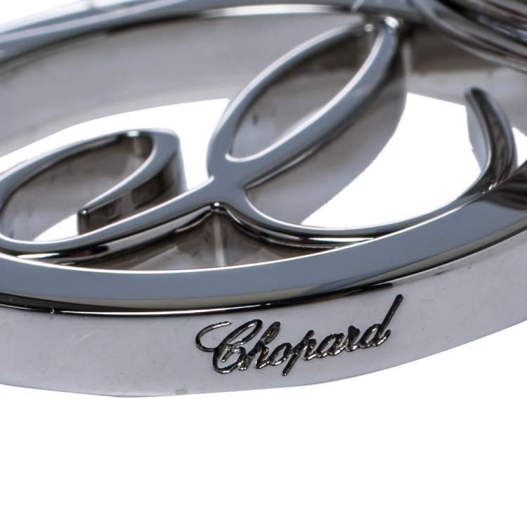 Pre Owned Chopard Silver Tone Logo Key Ring