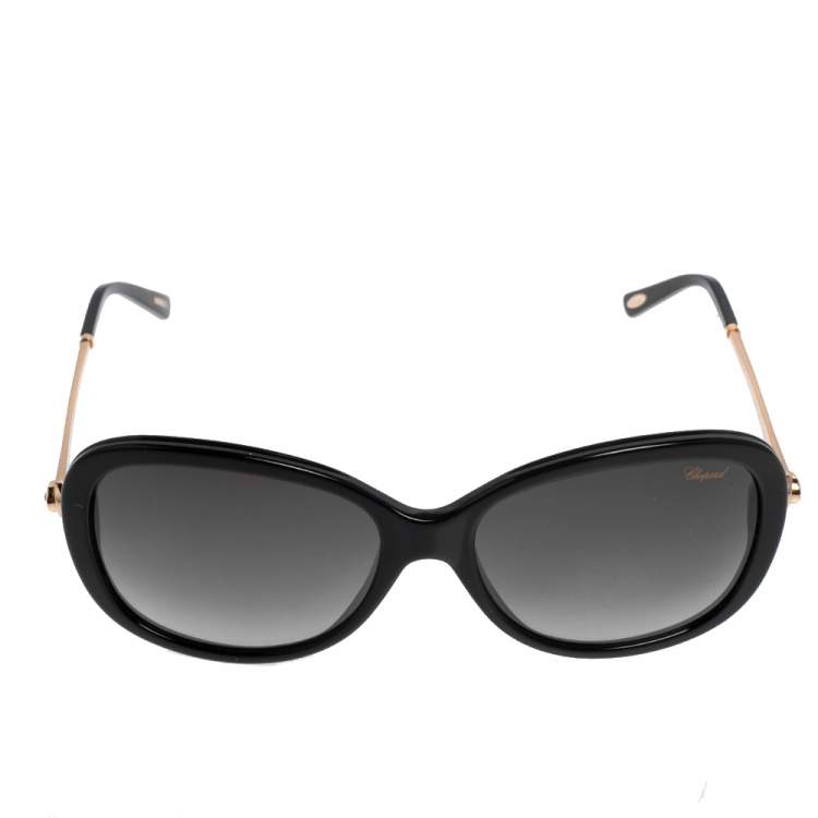Pre Owned Chopard Gold Tone/Black SCH090S Square Gradient Sunglasses