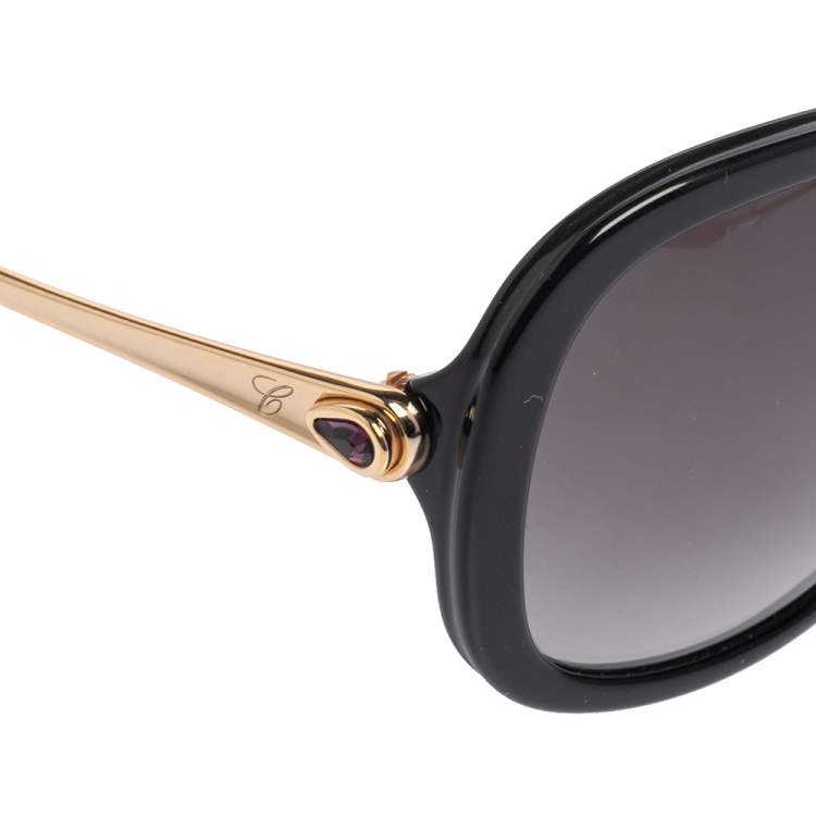 Pre Owned Chopard Gold Tone/Black SCH090S Square Gradient Sunglasses