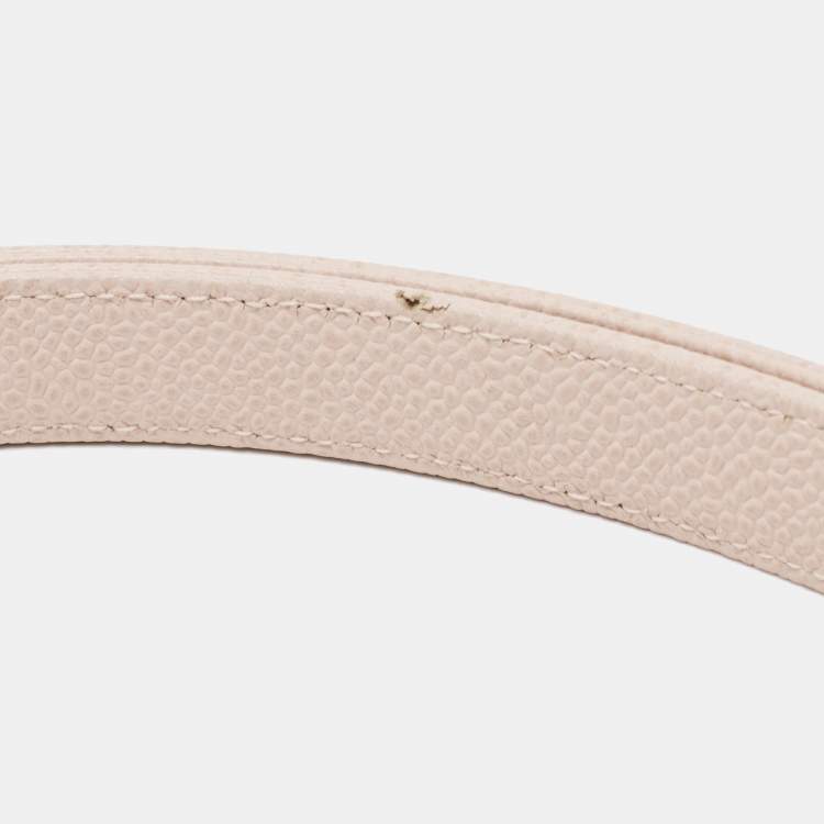 Pre Owned Chopard Pink Textured Leather Waist Buckle Belt 115CM