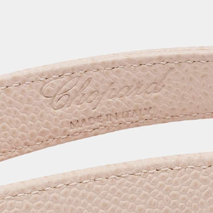 Pre Owned Chopard Pink Textured Leather Waist Buckle Belt 115CM